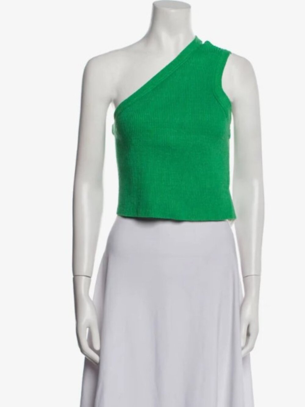 Jacquemas Green One-Shoulder Sleeveless Crop Top M